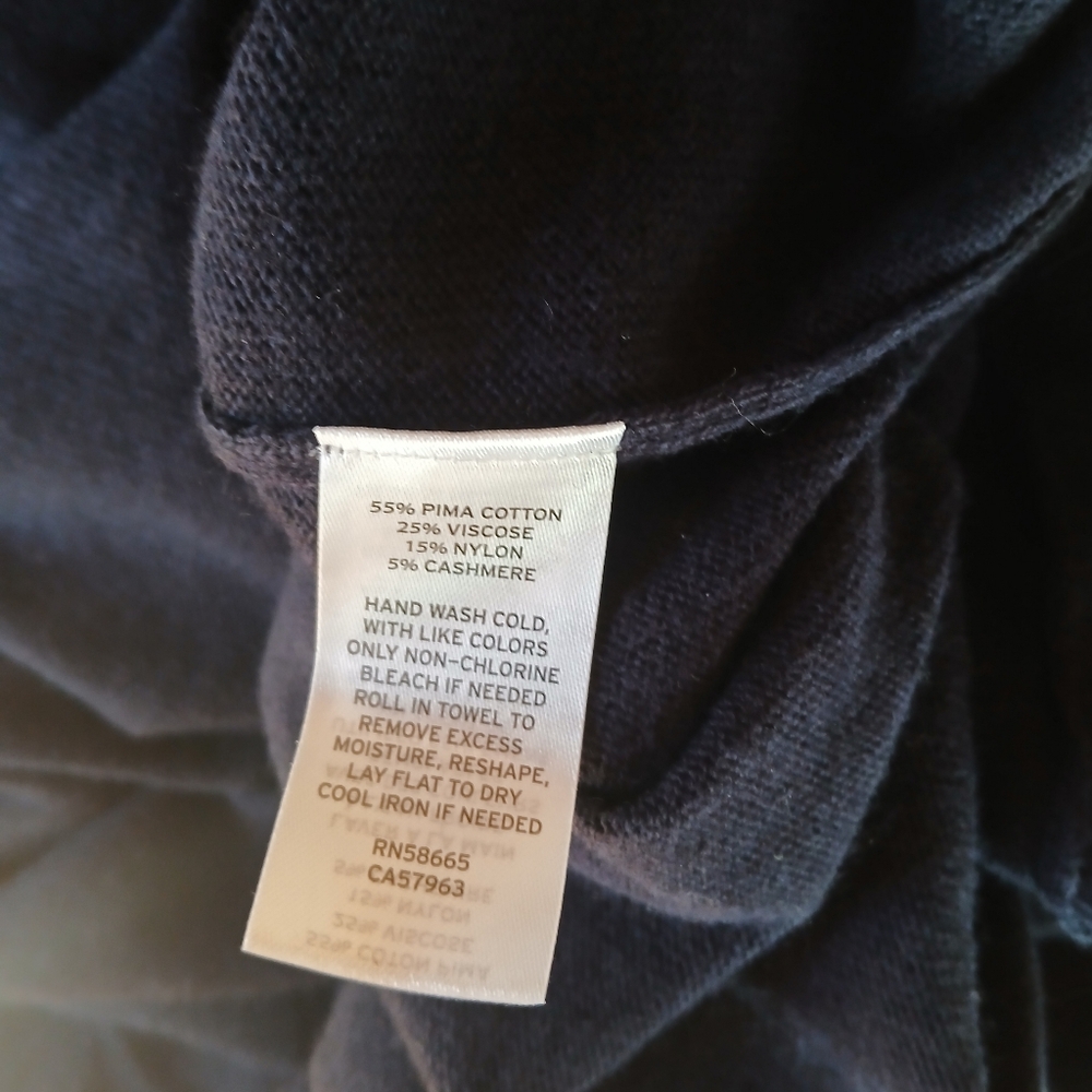 Chelsea28 Navy Night Oversized Cowl Neck Pima Cotton Blend Sweater XL - Picture 10 of 11